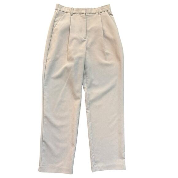 Abercrombie & Fitch Cream Curve Love A&F Quinn Tailored Straight Pant Size 28 - Picture 1 of 4
